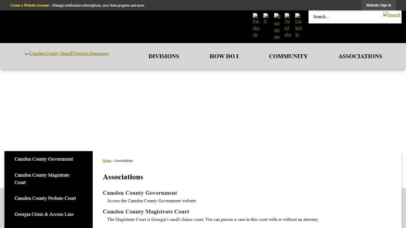 Associations | Camden County Sheriff, GA